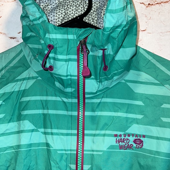 Mountain hardwear rain jacket shell green full zip READ water resistant small - Picture 5 of 15